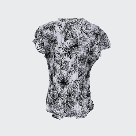 *New Low Price* Black & White Crinkle Layered Blouse - Picture 5 of 6